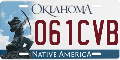 OK license plate 061CVB