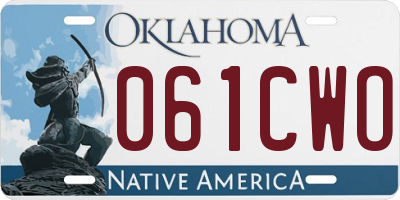 OK license plate 061CWO