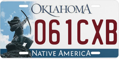 OK license plate 061CXB