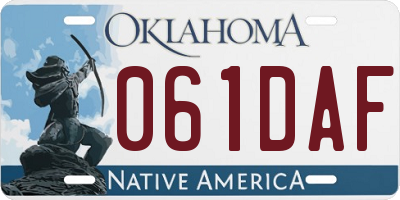 OK license plate 061DAF