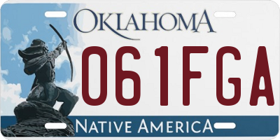 OK license plate 061FGA
