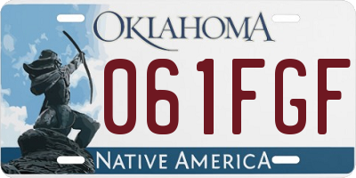 OK license plate 061FGF