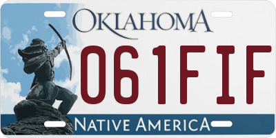 OK license plate 061FIF
