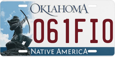 OK license plate 061FIO