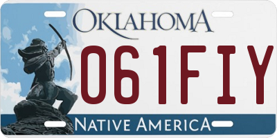 OK license plate 061FIY