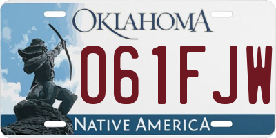 OK license plate 061FJW
