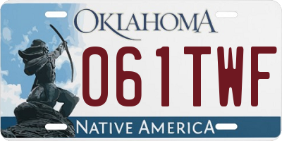 OK license plate 061TWF