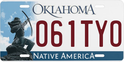 OK license plate 061TYO