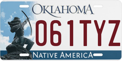 OK license plate 061TYZ