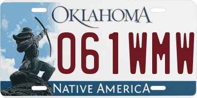OK license plate 061WMW