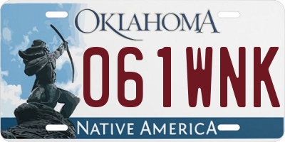 OK license plate 061WNK
