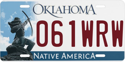 OK license plate 061WRW