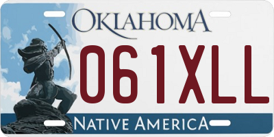 OK license plate 061XLL
