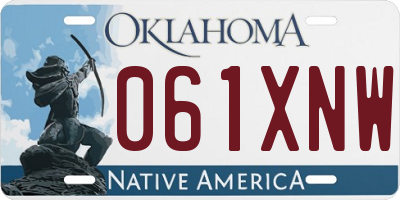 OK license plate 061XNW