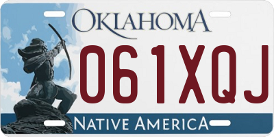 OK license plate 061XQJ