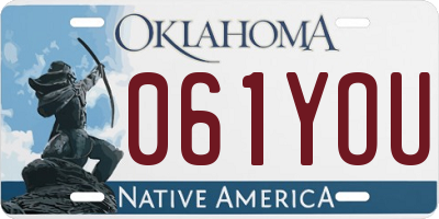 OK license plate 061YOU