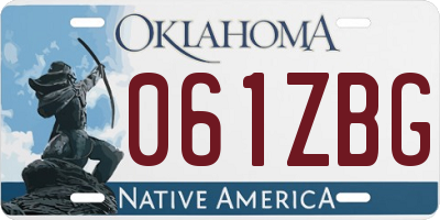 OK license plate 061ZBG