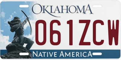 OK license plate 061ZCW