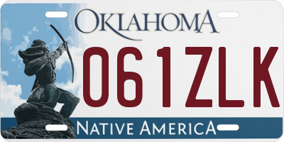 OK license plate 061ZLK
