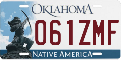 OK license plate 061ZMF