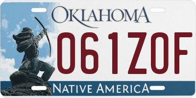 OK license plate 061ZOF