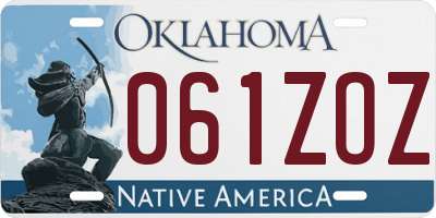 OK license plate 061ZOZ