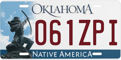 OK license plate 061ZPI