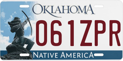 OK license plate 061ZPR