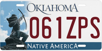 OK license plate 061ZPS