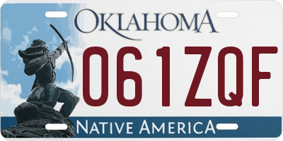 OK license plate 061ZQF