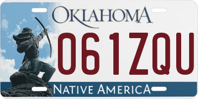 OK license plate 061ZQU