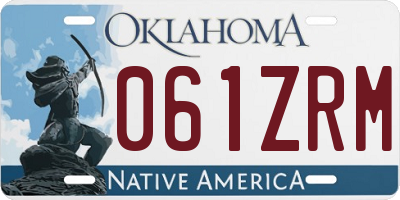 OK license plate 061ZRM