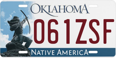 OK license plate 061ZSF