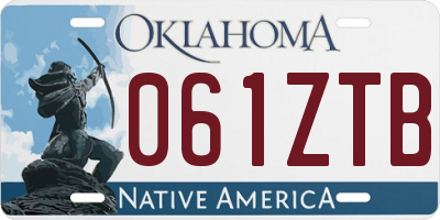 OK license plate 061ZTB