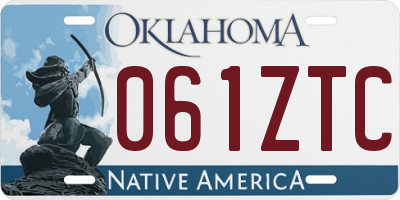 OK license plate 061ZTC
