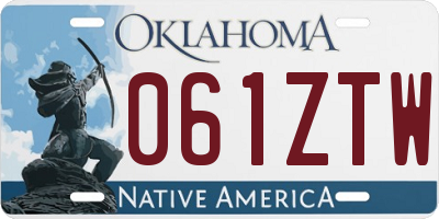 OK license plate 061ZTW