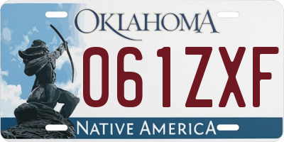 OK license plate 061ZXF