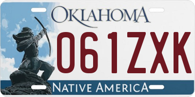 OK license plate 061ZXK