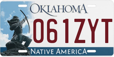 OK license plate 061ZYT