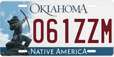 OK license plate 061ZZM