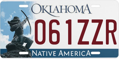 OK license plate 061ZZR