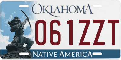 OK license plate 061ZZT