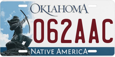 OK license plate 062AAC