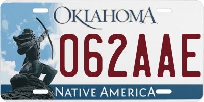 OK license plate 062AAE