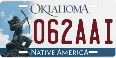 OK license plate 062AAI