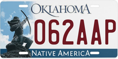 OK license plate 062AAP