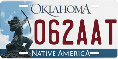 OK license plate 062AAT