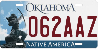 OK license plate 062AAZ