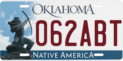 OK license plate 062ABT