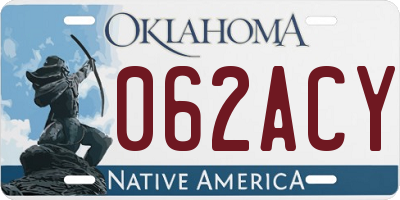 OK license plate 062ACY